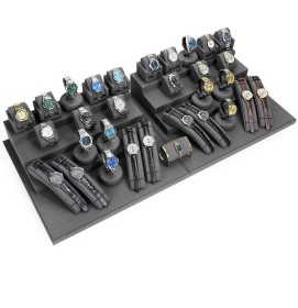 High End Dark Gray Velvet Watch Display Sets