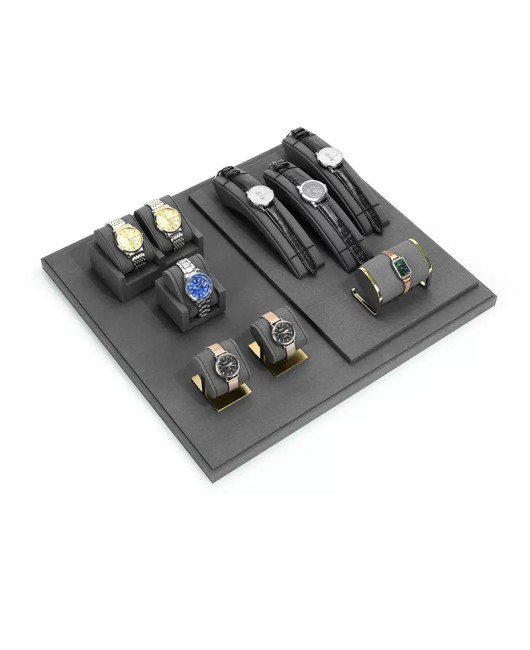 High End New Dark Gray Velvet Watch Display Sets