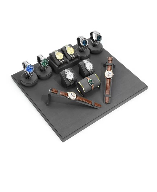 Luxury New Dark Gray Velvet Watch Display Sets