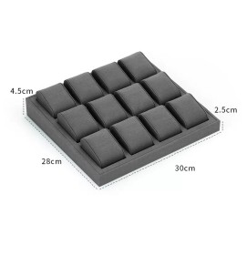 New Luxury Dark Gray Velvet Watch Display Trays