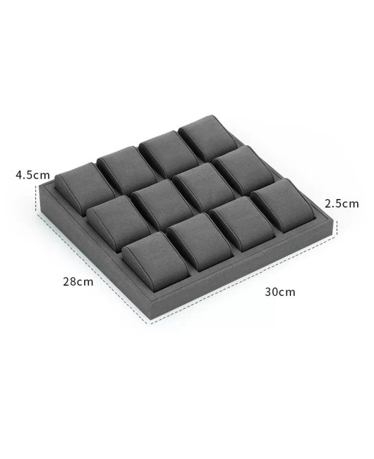 New Luxury Dark Gray Velvet Watch Display Trays