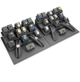 Retail Dark Gray Velvet Watch Display Sets