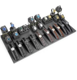 Retail New Luxury Dark Gray Velvet Watch Showcase Display Sets