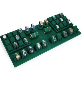 Wholesale New Dark Green Velvet Watch Display Set