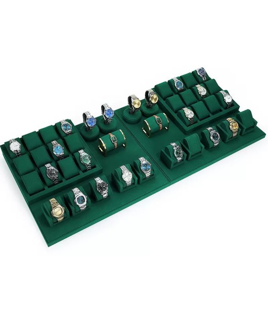 Wholesale New Dark Green Velvet Watch Display Set