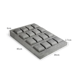 Premium Light Gray Velvet Watch Display Tray