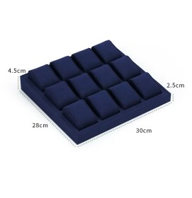Luxury Navy Blue Velvet Watch Display Tray
