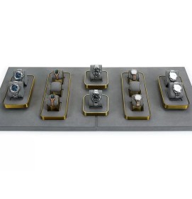 Luxury New Dark Gray Velvet Watch Display Holder Tray