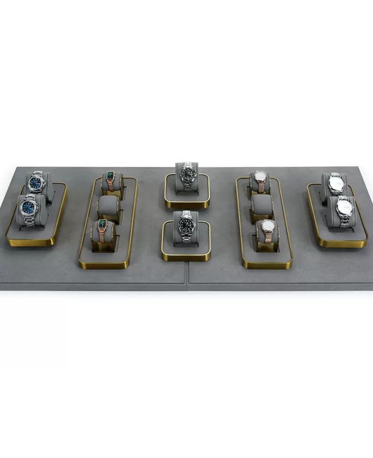 Luxury New Dark Gray Velvet Watch Display Holder Tray