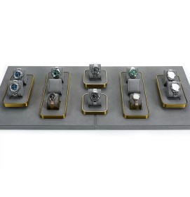 Popular Dark Gray Velvet Watch Display Holder Tray