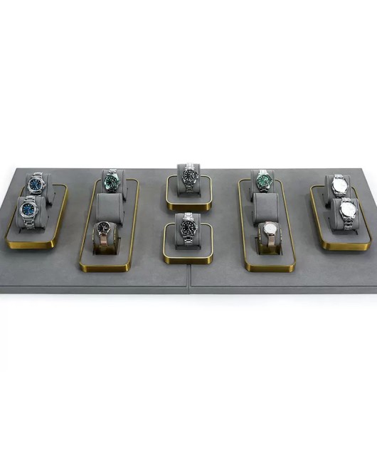 Popular Dark Gray Velvet Watch Display Holder Tray