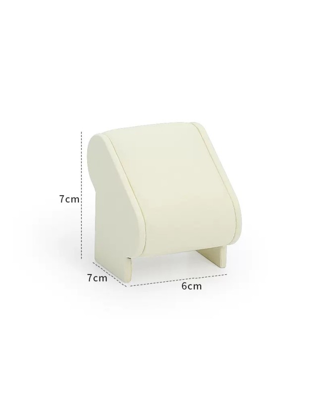 Gold Trim Off White Velvet Watch Display Stands