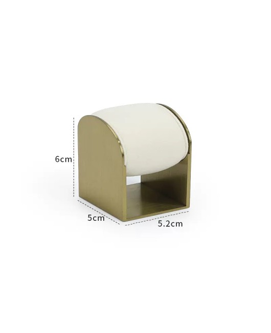 Gold Metal Off White Velvet Watch Display Stands