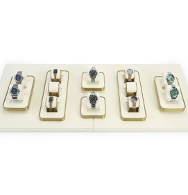Popular Off White Velvet Watch Display Holder Tray