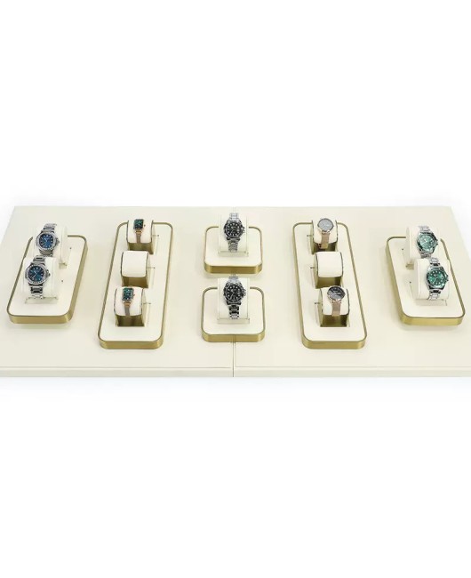 Popular Off White Velvet Watch Display Holder Tray