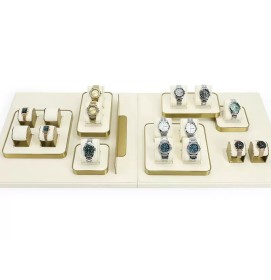 Retail Gold Trim Off White Velvet Watch Holder Tray