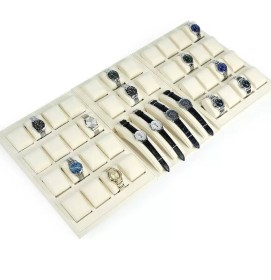 High End Retail Off White Velvet Watch Display Tray For Sale