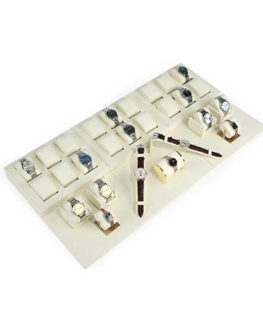 New Luxury Off White Velvet Watch Display Tray For Sale