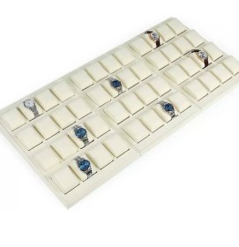 Popular New Off White Velvet Watch Display Tray