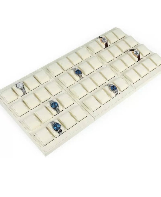 Popular New Off White Velvet Watch Display Tray