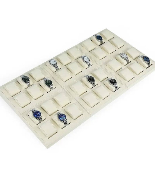 Popular New Off White Velvet Watch Display Tray For Sale