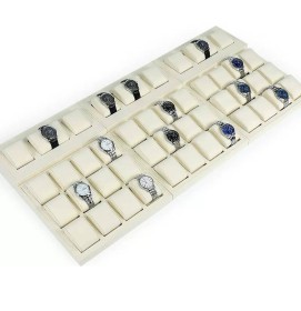 Popular Off White Velvet Watch Display Tray For Sale