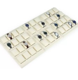 Popular Retail Off White Velvet Watch Display Tray For Sale