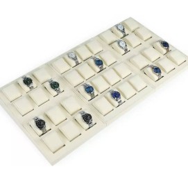 Retail Off White Velvet Watch Display Tray For Sale