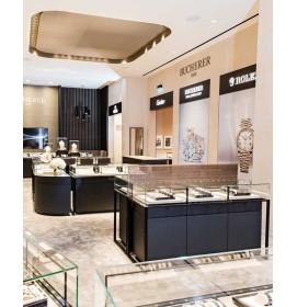 Luxury Modern Retail Glass Wooden Standing Watch Showcase Display Cabinet