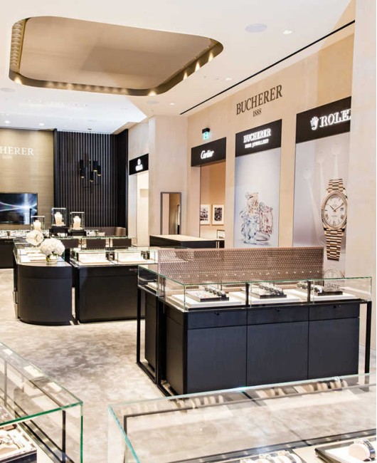 Luxury Modern Retail Glass Wooden Standing Watch Showcase Display Cabinet