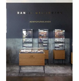 Commercial Modern Retail Glass Wooden Watch Shop Display Showcase