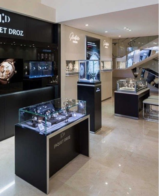 Modern Retail Luxury Wooden Floor Watch Display Cabinet