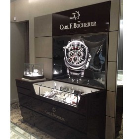 Commercial Modern Custom Black Wooden Retail Watch Display Showcase