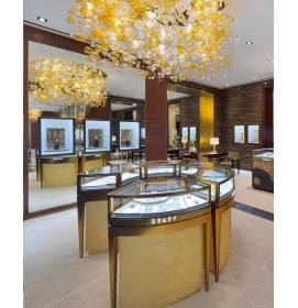 Modern Custom Retail Wooden Jewelry Counter Display
