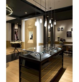 Luxury Custom Modern Wooden Round Glass Watch Display Showcase Design